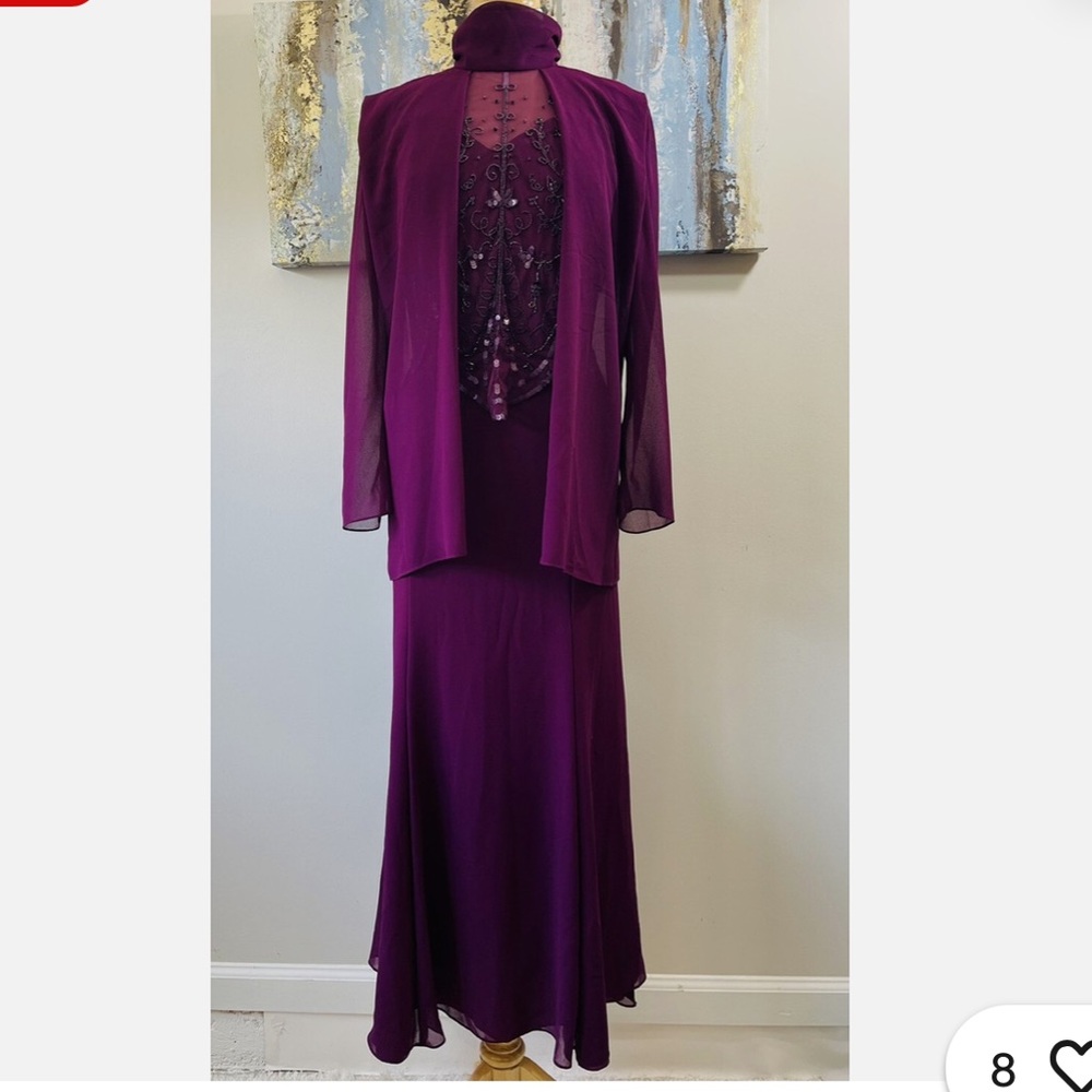 Ursula of Switzerland Deep burgundy Beaded Dress Set